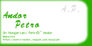 andor petro business card